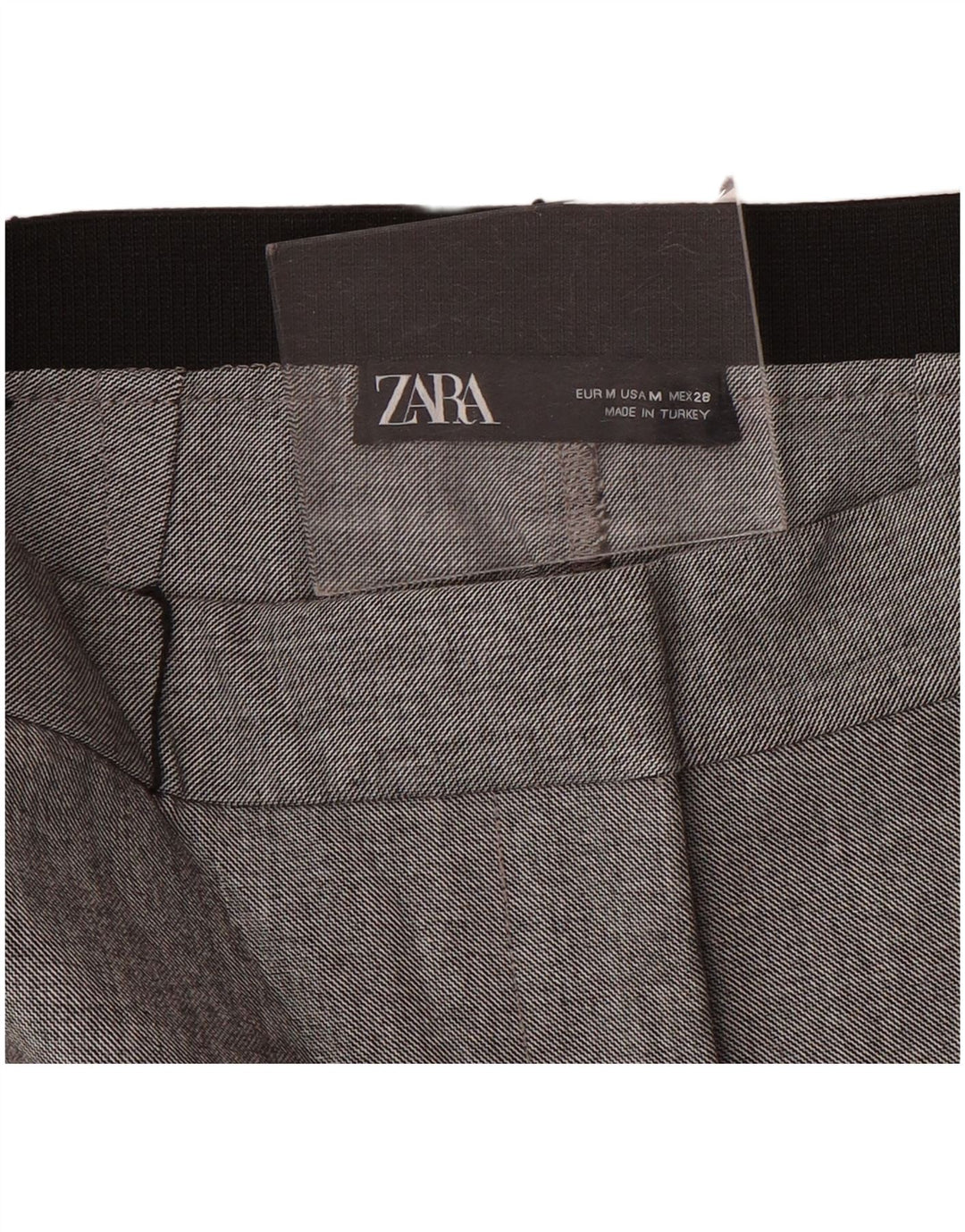 Calça feminina Zara Slim Suit médio W28 L28 cinza
