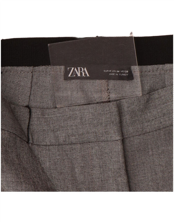 Calça feminina Zara Slim Suit médio W28 L28 cinza