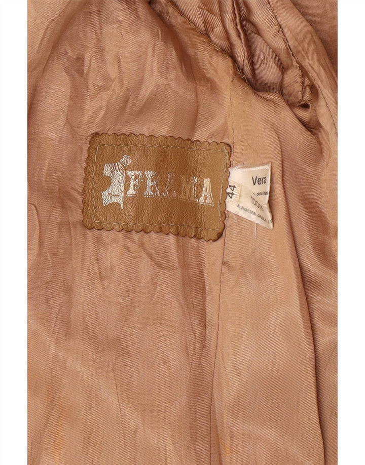 Jaqueta blazer feminina vintage com 2 botões IT 44 couro bege médio clássico