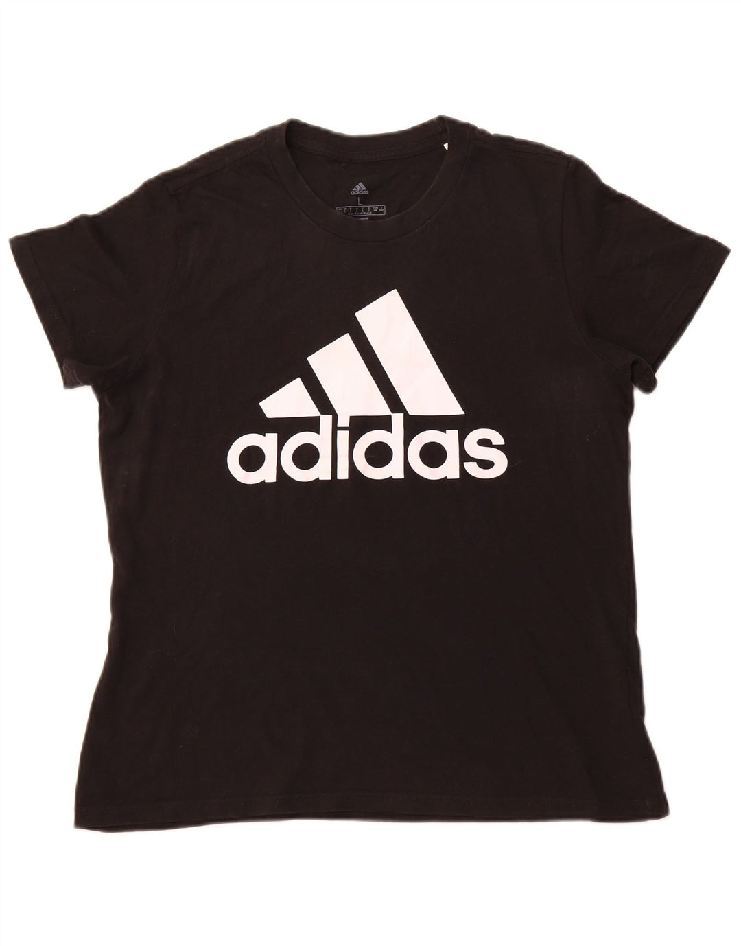 Camiseta feminina ADIDAS com estampa gráfica UK 16/18 grande algodão preto