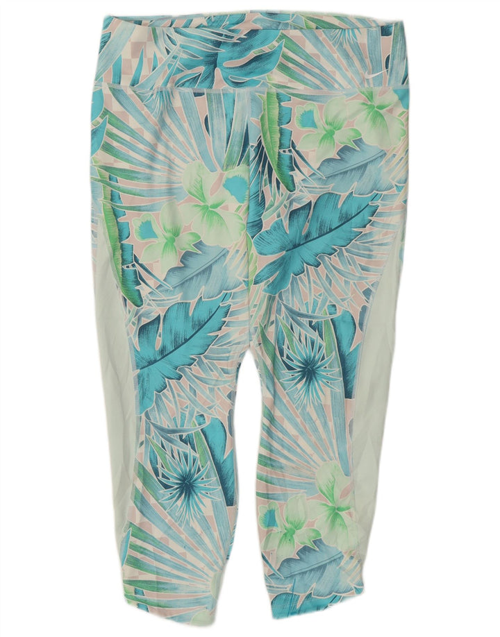 Leggings Nike Capri Mulher UK 20 2XL Verde Floral