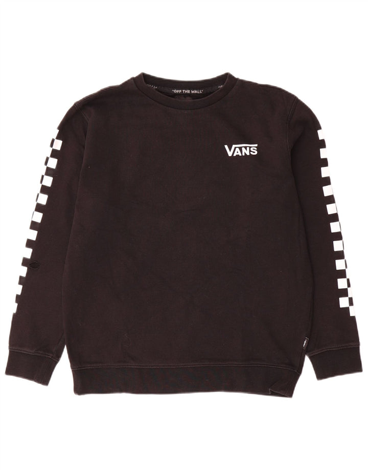 Vans feminino gráfico moletom jumper UK 16 grande algodão preto