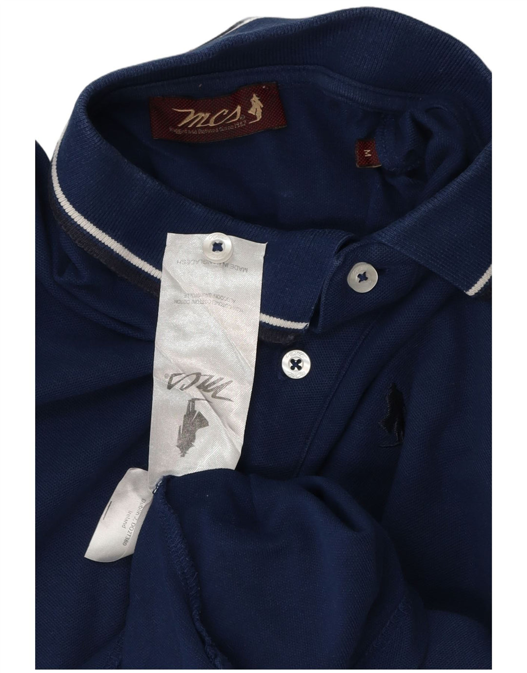 Camisa polo masculina MARLBORO CLASSICS médio algodão azul marinho