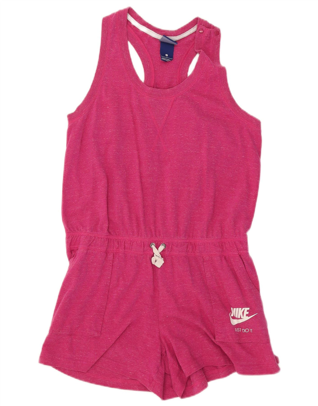 Macacão feminino sem mangas Nike UK 16 grande algodão rosa