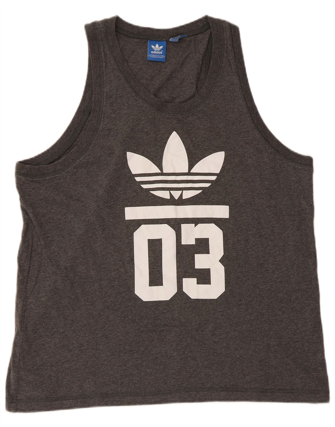 Adidas Mens Graphic Vest Top Grande Algodão Cinza