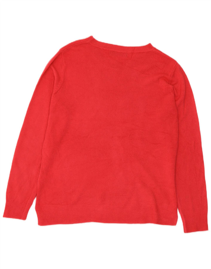 Suéter feminino Marks & Spencer com gola redonda Reino Unido 12 acrílico rosa médio