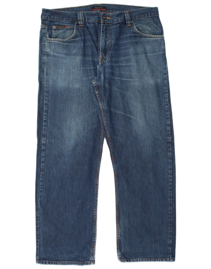 Pierre Cardin Mens Straight Jeans W38 L30 Azul Algodão