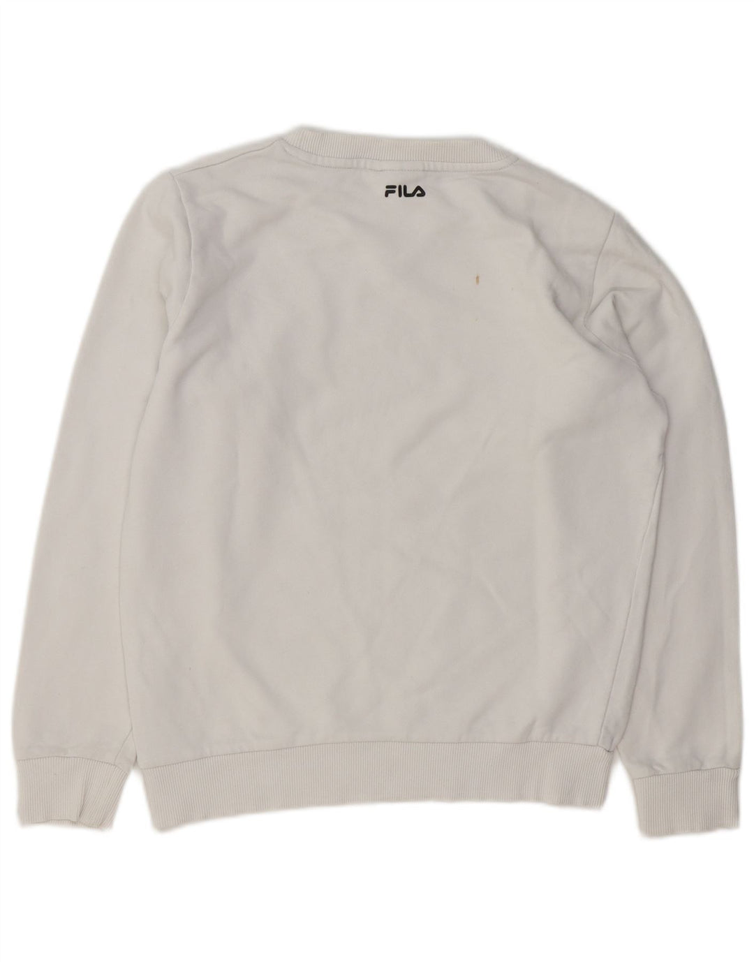 Fila moletom feminino oversized jumper UK 10 pequeno algodão branco
