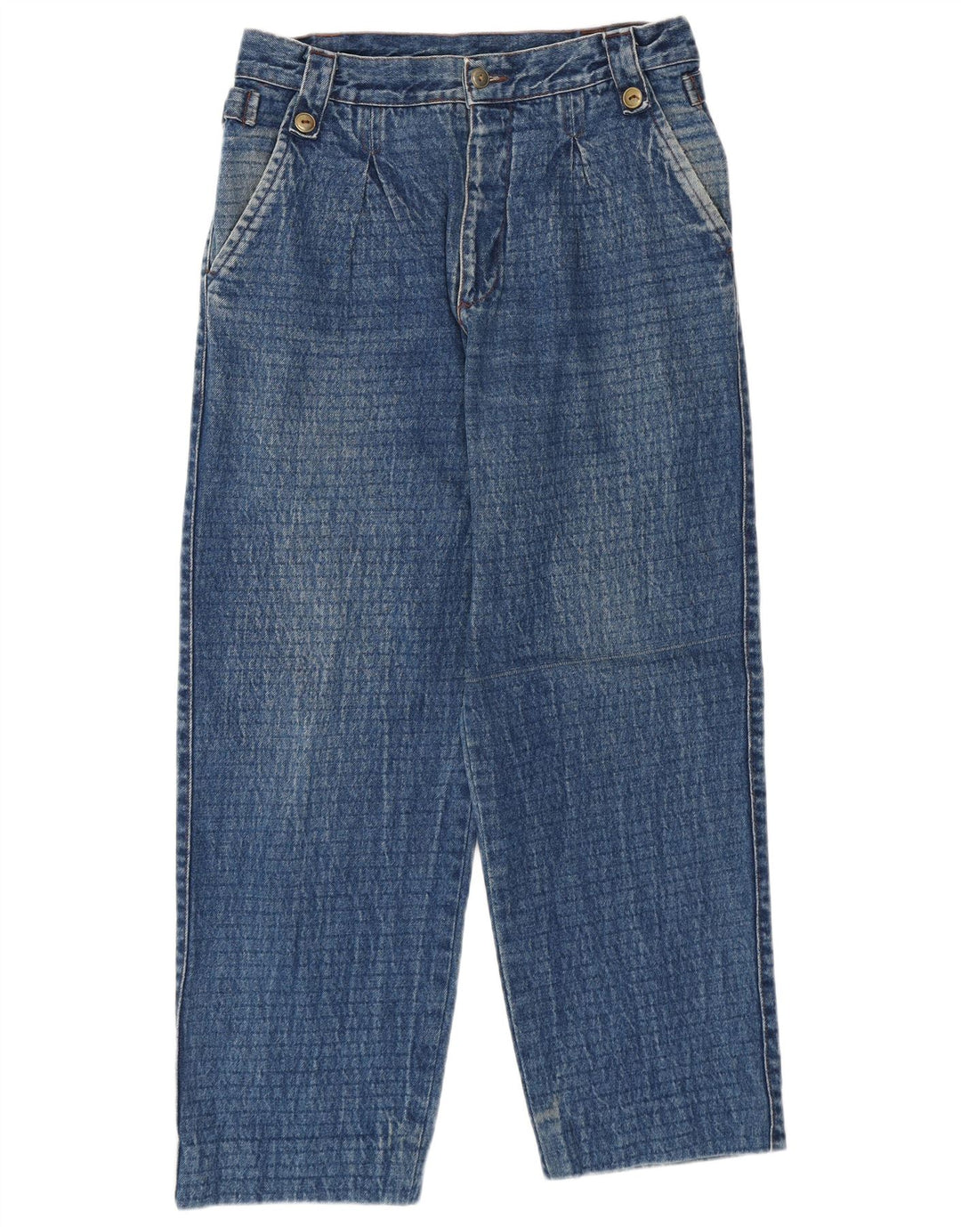 Calça jeans feminina Carrera cintura alta solta W32 L27 algodão azul