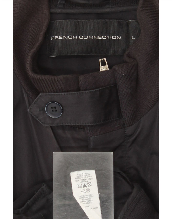 Jaqueta bomber masculina French Connection Reino Unido 40 grande algodão azul marinho