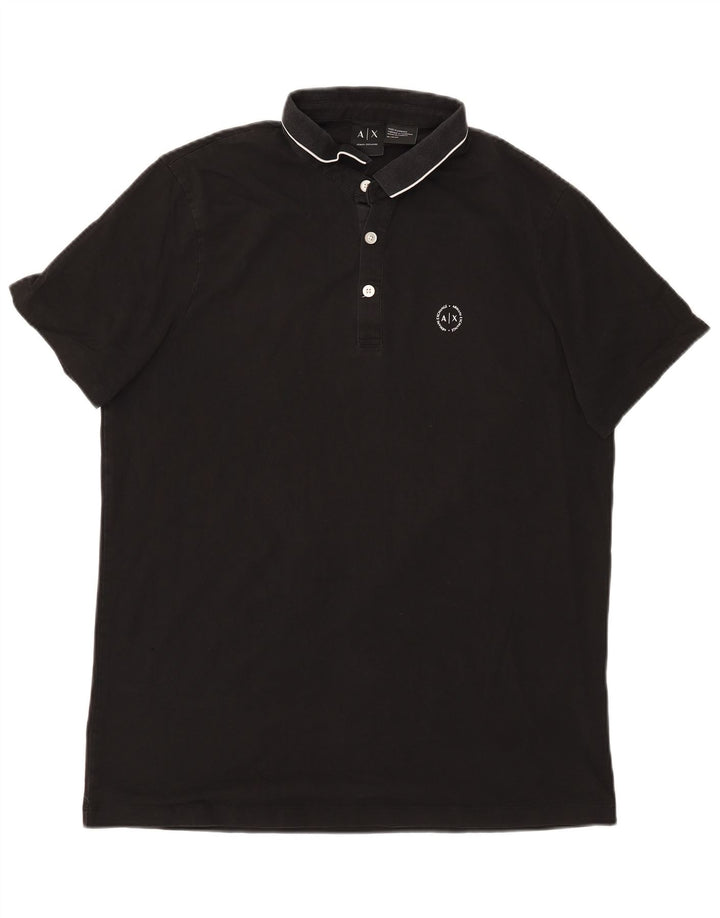 Camisa polo masculina ARMANI EXCHANGE XL algodão preto