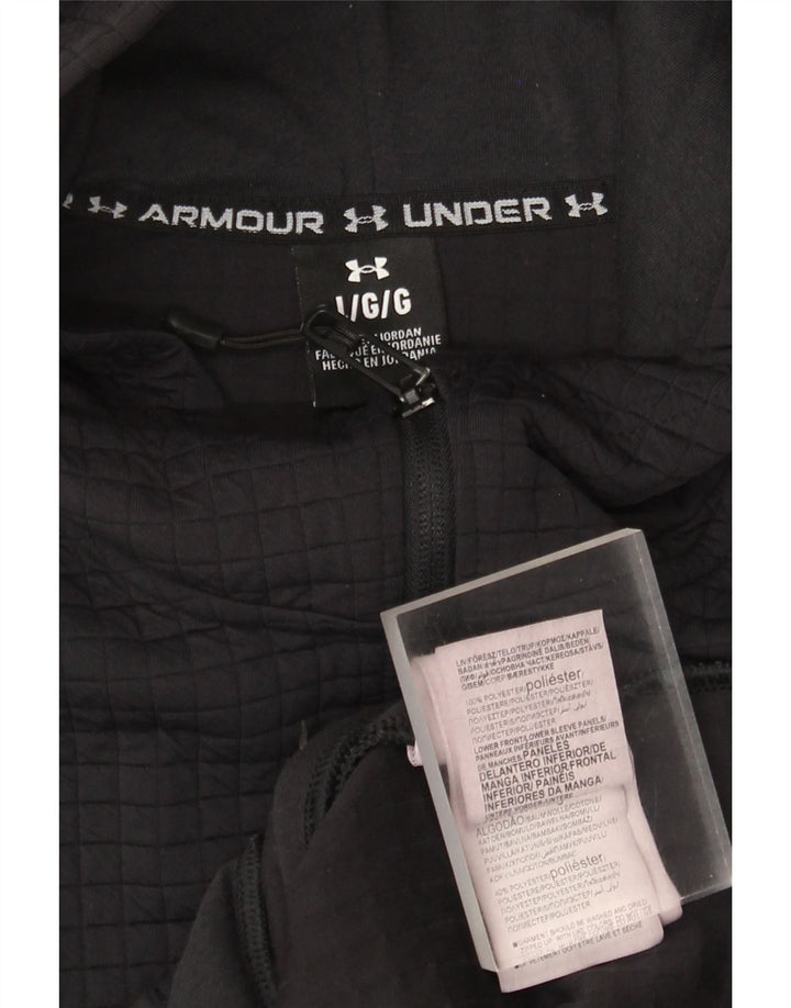 Suéter masculino Under Armour com capuz e zíper grande poliéster preto