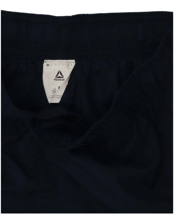 Shorts esportivos masculinos Reebok pequeno poliéster azul marinho