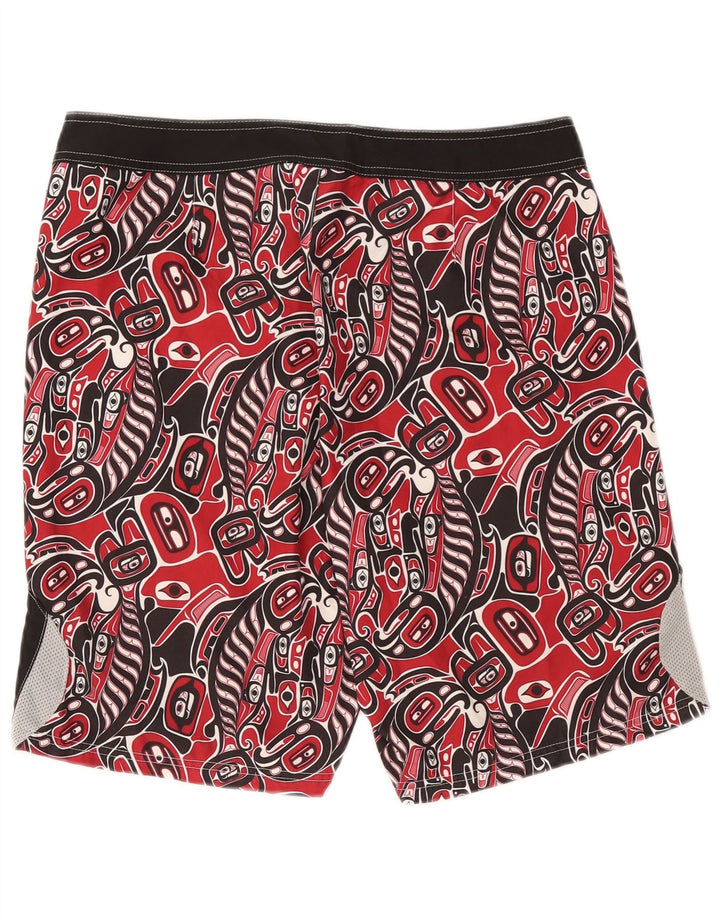 Shorts de natação masculino Reebok médio preto geométrico poliéster