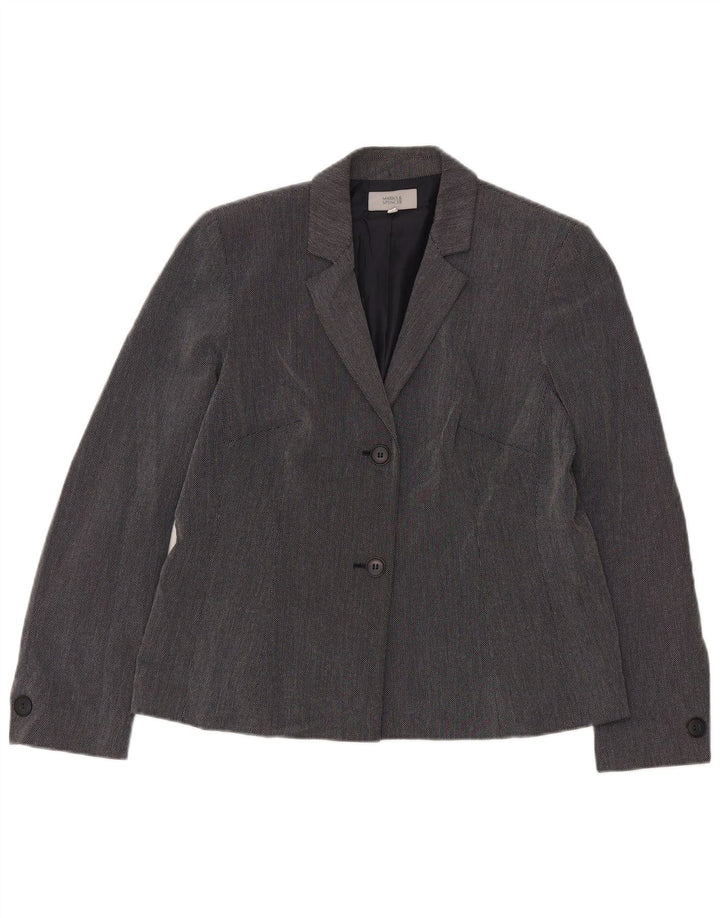 Jaqueta Blazer Padrão Feminina Marks & Spencer Reino Unido 16 Grande Azul Marinho