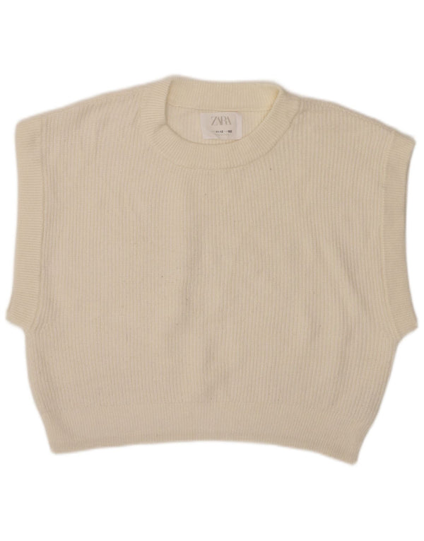 Regata Zara Girls Vest 11-12 Anos Viscose Branca