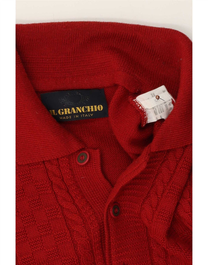 Suéter masculino Il Granchio com gola polo e lã vermelha grande