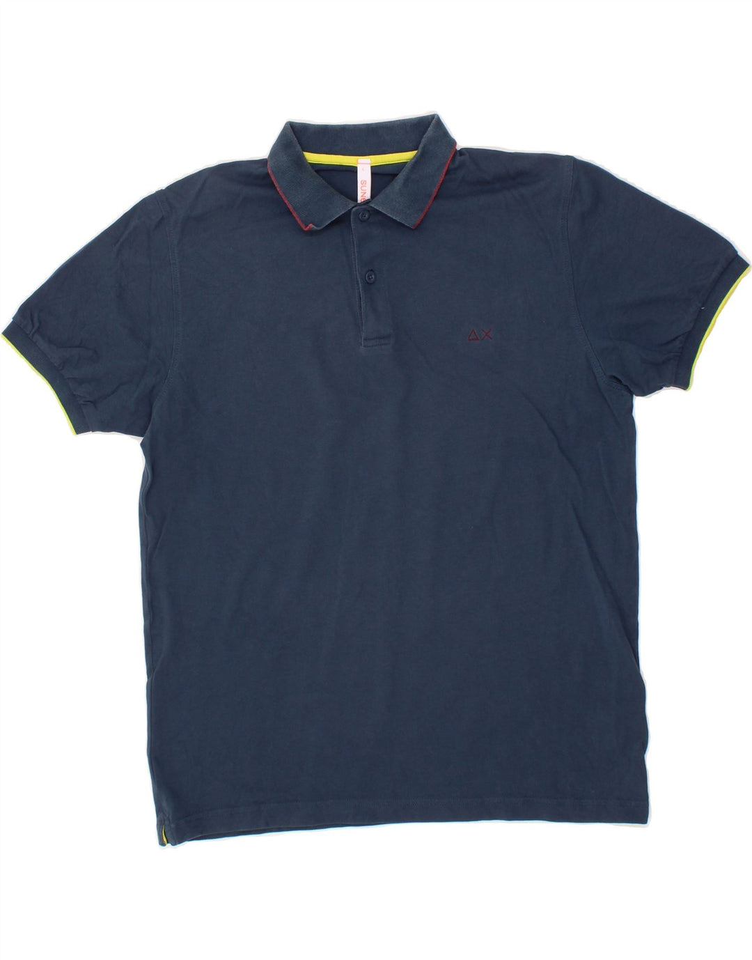 SUN68 Mens Polo Shirt Large Navy Blue Cotton Vintage Sun68 and Second-Hand Sun68 from Messina Hembry 