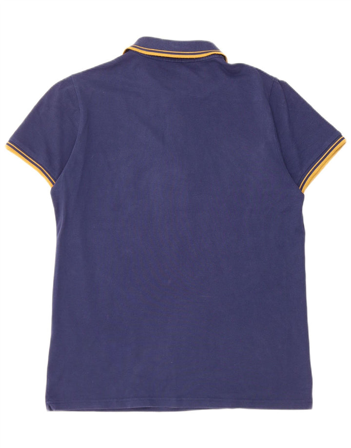 Camisa polo masculina Kappa grande algodão listrado azul marinho
