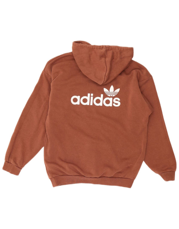 Adidas feminino gráfico oversized moletom com capuz Reino Unido 6 XS algodão marrom
