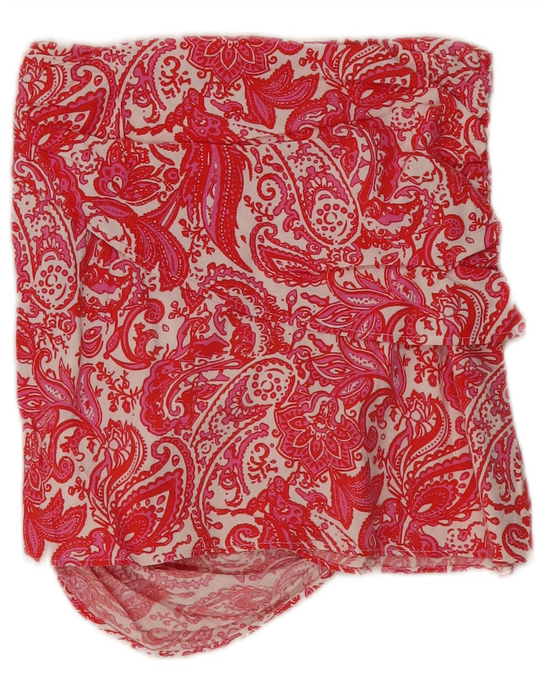 Mini saia feminina Zara médio W28 vermelho Paisley