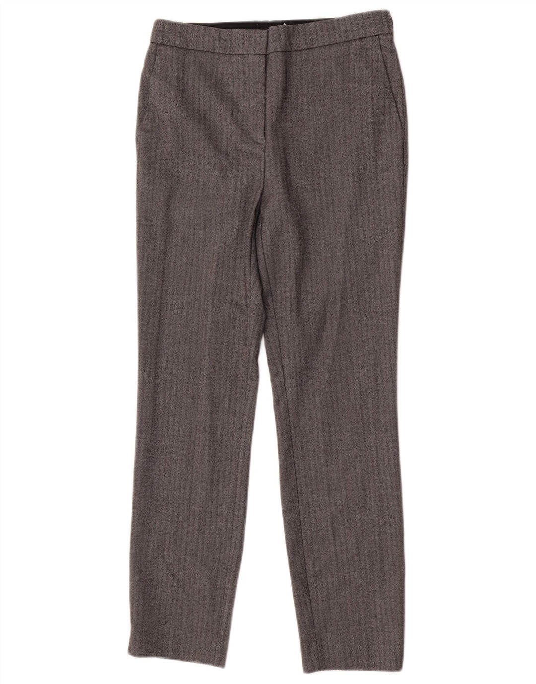 Calça feminina Zara Slim Suit pequena W26 L26 cinza espinha de peixe