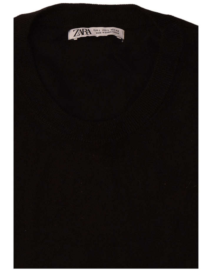 Zara Camiseta masculina grande preta
