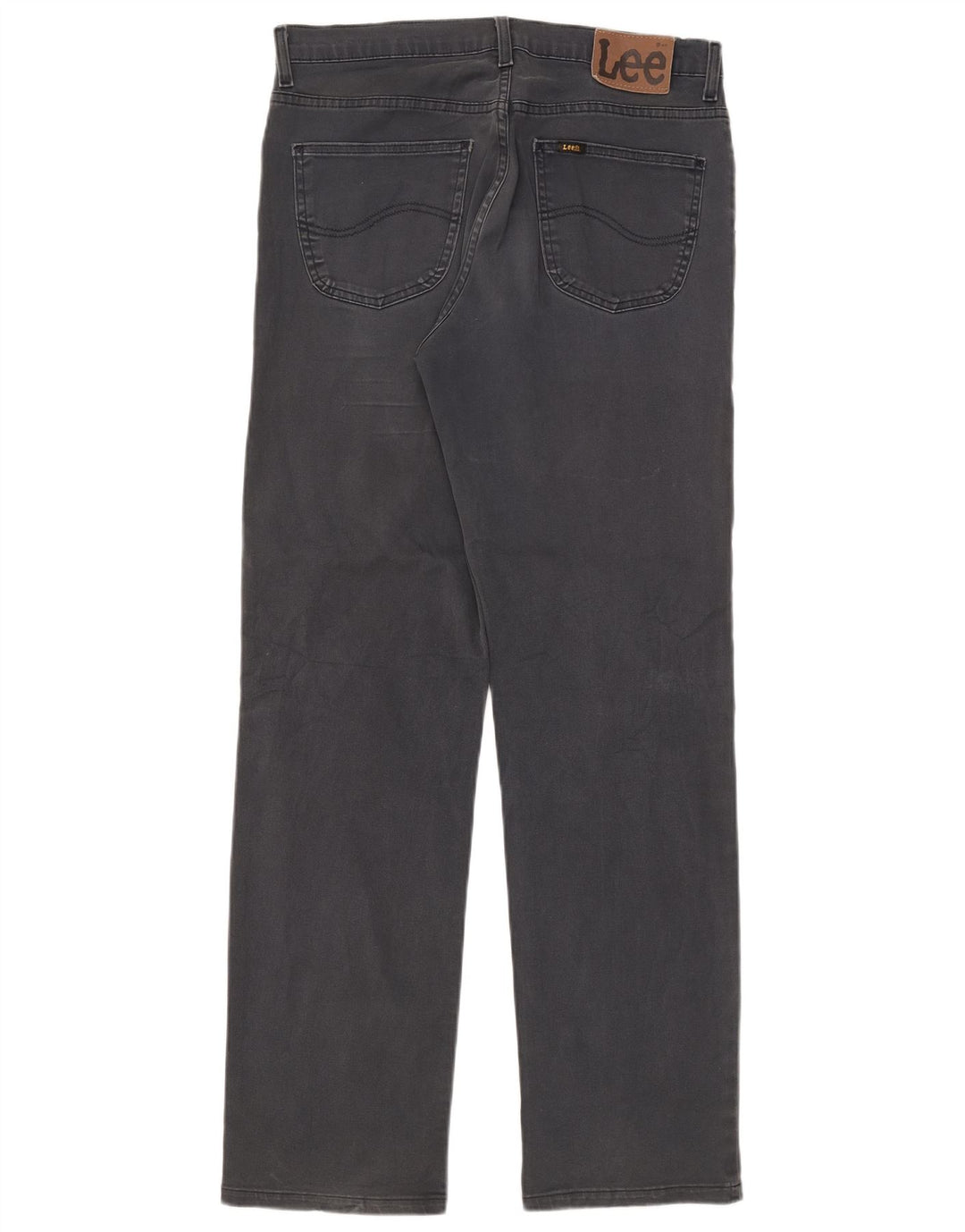 Lee Mens Straight Jeans W33 L34 Cinza Algodão