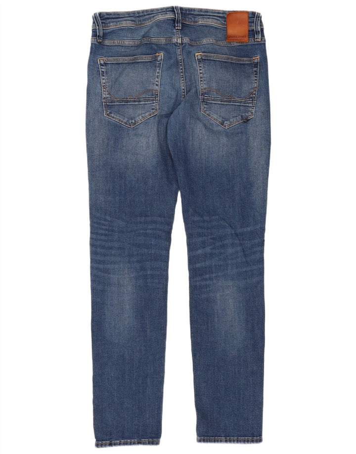 Jack & Jones Masculino GLENN Slim Jeans W32 L32 Azul Algodão