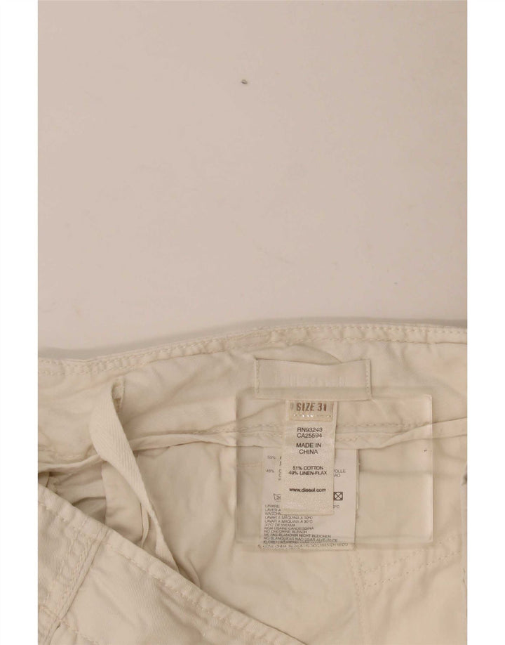 Shorts cargo feminino Diesel W31 médio algodão branco