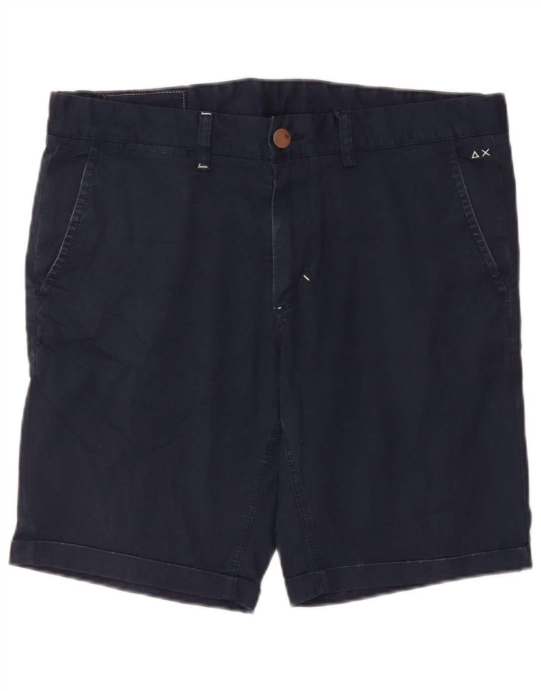 Shorts Chino Masculino Sun68 W36 Grande Algodão Azul Marinho