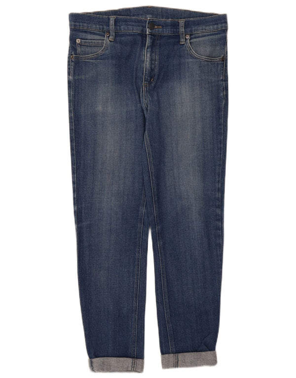 Jeans justos femininos baratos de segunda-feira W31 L29 algodão azul