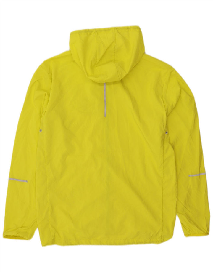 Jaqueta de chuva com capuz masculina New Balance UK 38 poliéster amarelo médio
