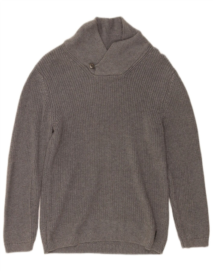 Suéter Zara Boys com gola xale 9-10 anos algodão cinza