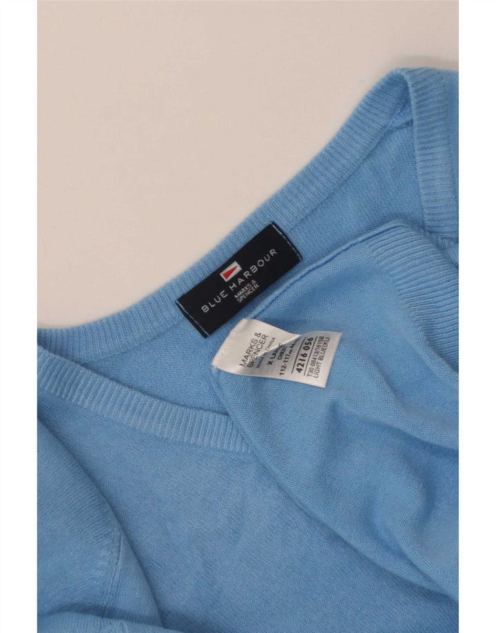 Suéter masculino Marks & Spencer Blue Harbor com decote em V XL acrílico