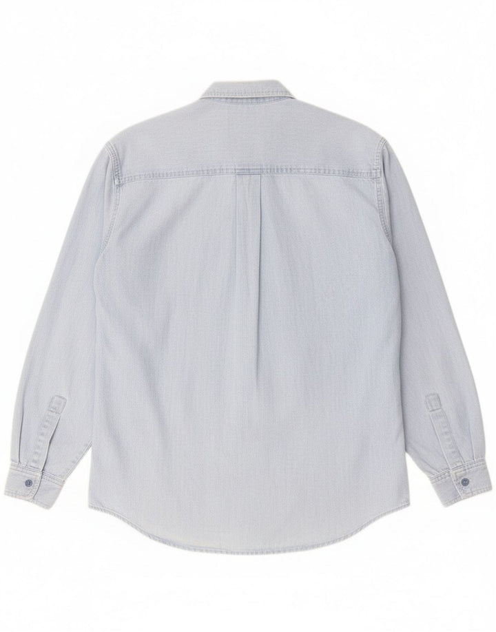 Camisa jeans masculina Quarry algodão azul médio