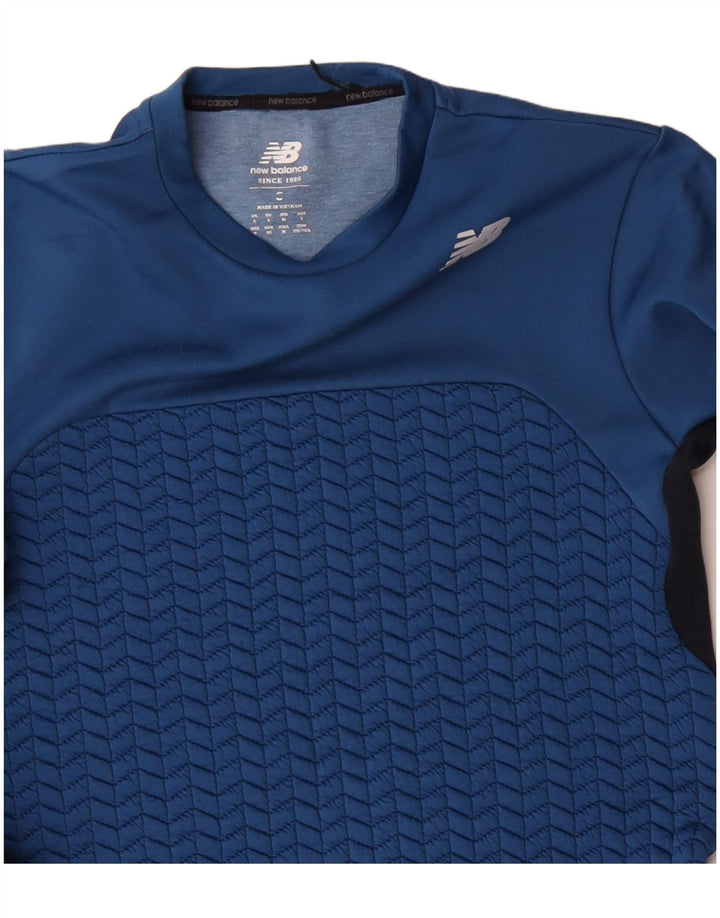 Moletom masculino NEW BALANCE Jumper pequeno azul colorblock poliéster