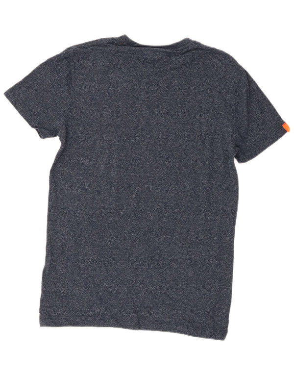 Camiseta masculina Superdry Top pequeno algodão manchado azul marinho