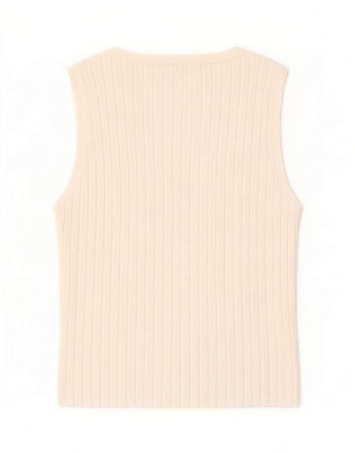 Zara Womens Vest Top UK 8 Pequeno Branco