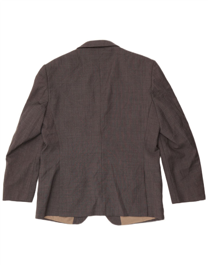 Jaqueta blazer masculina de 2 botões Marks & Spencer Reino Unido 42 grande lã cinza