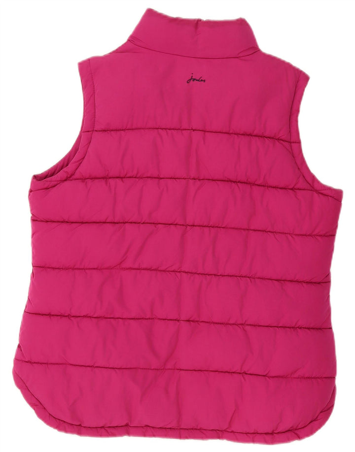 Gilet feminino acolchoado Joules UK 14 grande poliéster rosa