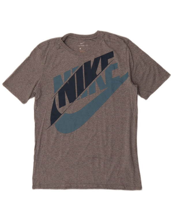 Camiseta masculina Nike Athletic Cut Graphic Top cinza médio algodão