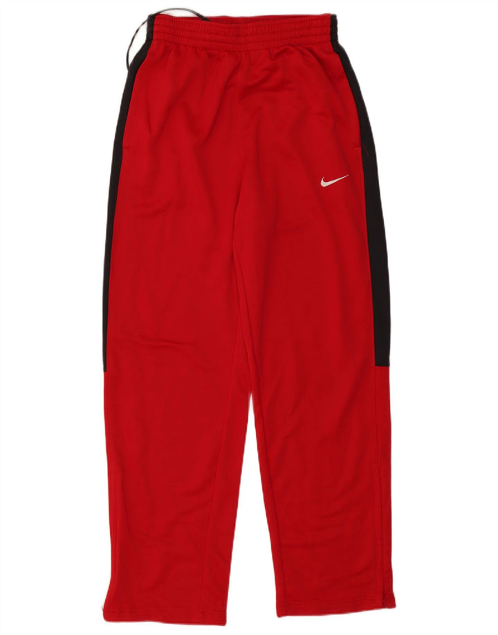Calça de treino masculina NIKE Dri Fit pequena vermelha colorblock poliéster