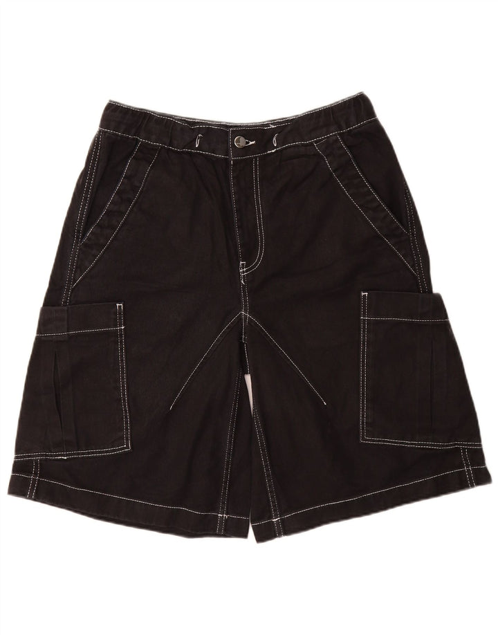 ZARA Mens Cargo Shorts Pequeno W30 Algodão Preto