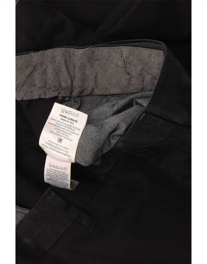 Shorts Chino Masculino Regular Fit da Marks & Spencer W48 4XL Algodão Preto