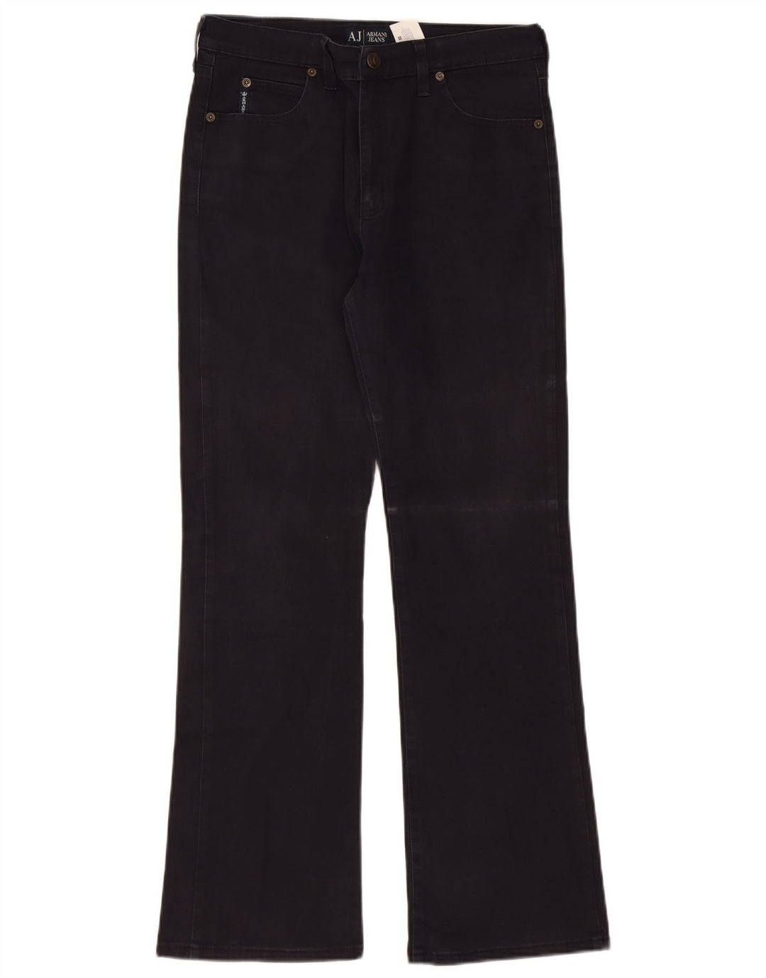 ARMANI Calça jeans feminina bootcut W30 L30 algodão preto