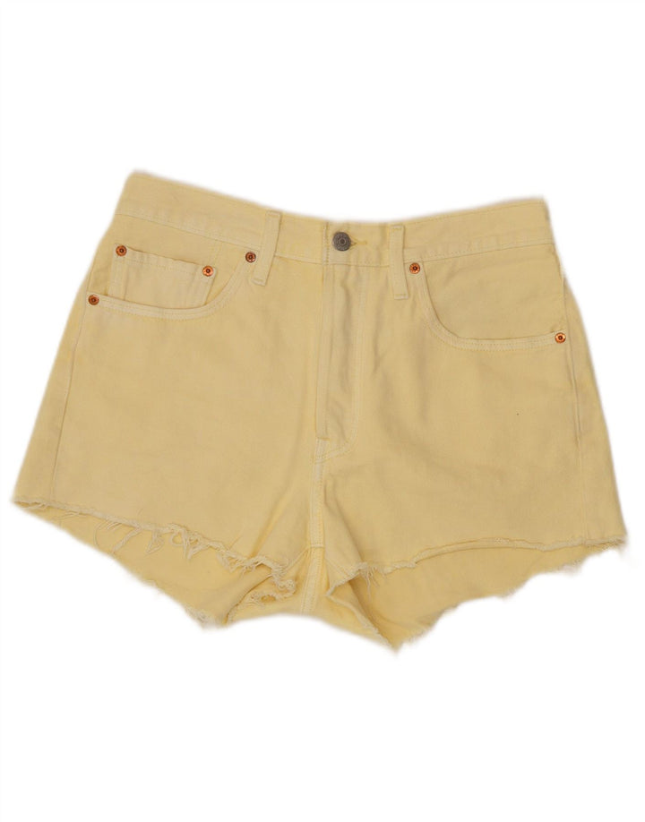 Shorts jeans feminino 501 da Levi's W30 algodão amarelo médio