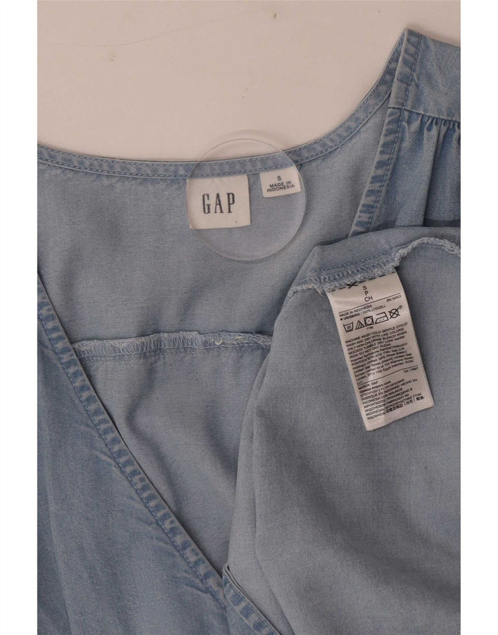 Vestido jeans feminino grande da Gap Reino Unido 10 pequeno azul Lyocell