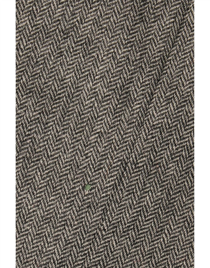 H.MOSER Jaqueta blazer masculina de 3 botões EU 54 2XL lã espinha de peixe cinza