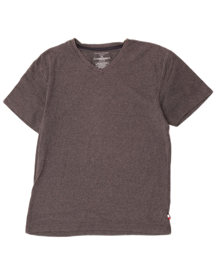 Camiseta masculina Tommy Hilfiger Top cinza médio algodão